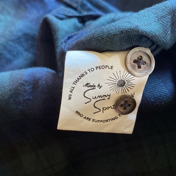 Men’s Sunny Sports Japan Plaid Long Sleeve Button Down Shirt Sz 44 - Picture 5 of 5